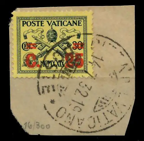 VATIKAN Nr 16 zentrisch gestempelt Briefst³ck 7C484E