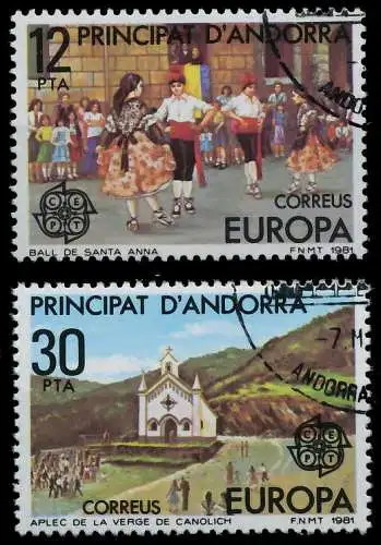 ANDORRA SPANISCHE POST 1980-1989 Nr 138-139 gestempelt 5A0042