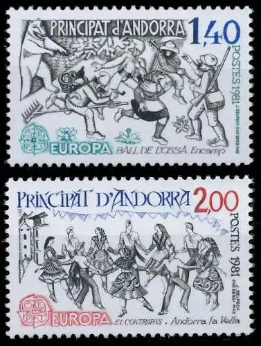 ANDORRA (FRANZ. POST) 1981 Nr 313-314 postfrisch S1CB2DA
