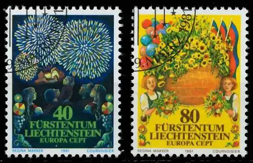 LIECHTENSTEIN 1981 Nr 764-765 gestempelt 5A9E9E