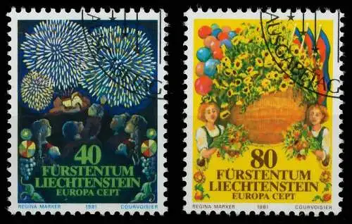 LIECHTENSTEIN 1981 Nr 764-765 gestempelt 5A9E96