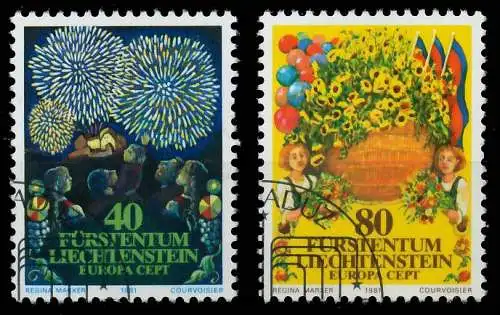 LIECHTENSTEIN 1981 Nr 764-765 gestempelt 5A9E92