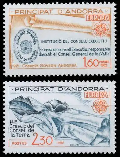 ANDORRA (FRANZ. POST) 1982 Nr 321-322 postfrisch S1DEC7A