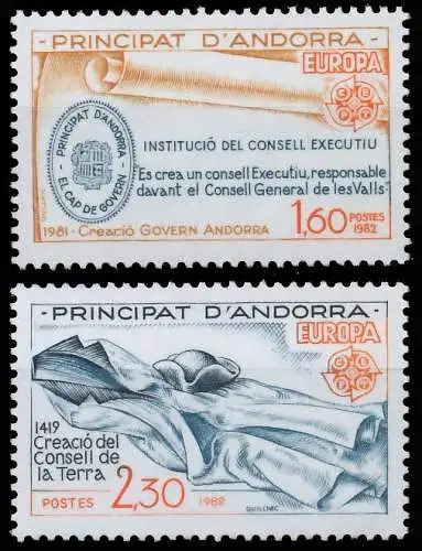 ANDORRA (FRANZ. POST) 1982 Nr 321-322 postfrisch S1DEC7E