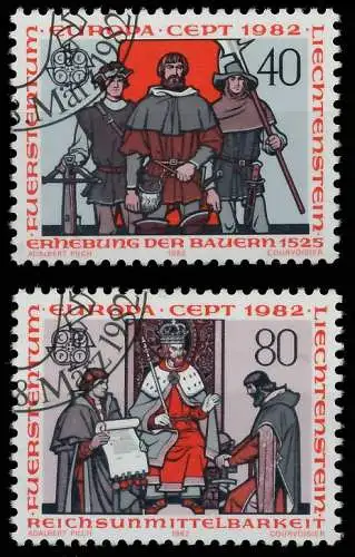 LIECHTENSTEIN 1982 Nr 791-792 gestempelt 5B5442