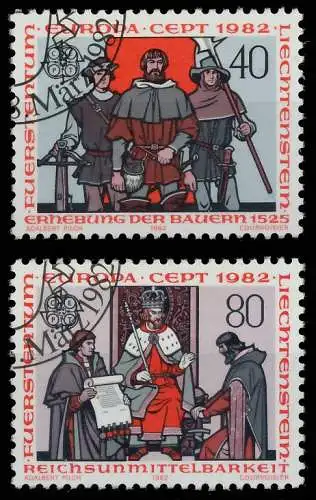 LIECHTENSTEIN 1982 Nr 791-792 gestempelt 5B542E