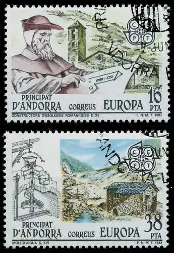 ANDORRA SPANISCHE POST 1980-1989 Nr 165-166 gestempelt 5B56CA