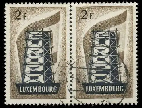 LUXEMBURG 1956 Nr 555 zentrisch gestempelt WAAGR PAAR 06A8BA
