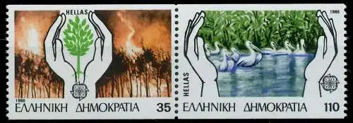 GRIECHENLAND 1986 Nr 1630C-1631C postfrisch WAAGR PAAR 5C6016