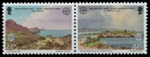 ISLE OF MAN 1986 Nr 309+310 postfrisch WAAGR PAAR 5C60AA