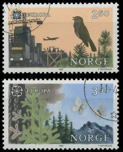 NORWEGEN 1986 Nr 946-947 gestempelt 5C6236