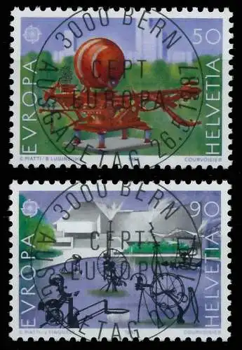 SCHWEIZ 1987 Nr 1349-1350 zentrisch gestempelt 5C9EAE