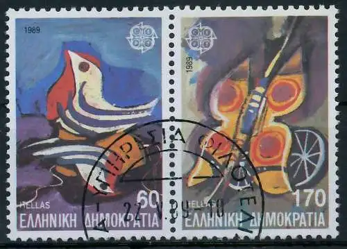 GRIECHENLAND 1989 Nr 1721A-1722A gestempelt WAAGR PAAR 5CEE32