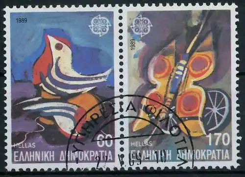 GRIECHENLAND 1989 Nr 1721A-1722A gestempelt WAAGR PAAR 5CEE2E