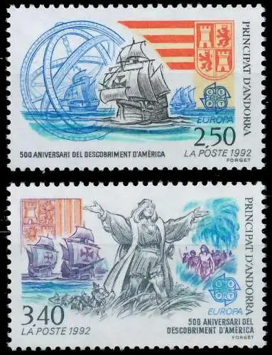 ANDORRA (FRANZ. POST) 1992 Nr 437-438 postfrisch S206FAA