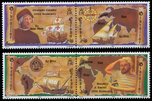 GIBRALTAR 1992 Nr 638-641 postfrisch WAAGR PAAR S20717A