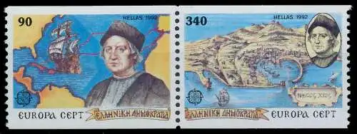 GRIECHENLAND 1992 Nr 1802C-1803C postfrisch WAAGR PAAR S2071CA