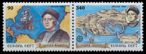 GRIECHENLAND 1992 Nr 1802A-1803A postfrisch WAAGR PAAR S2071C2