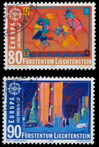 LIECHTENSTEIN 1992 Nr 1033-1034 gestempelt 5D9196