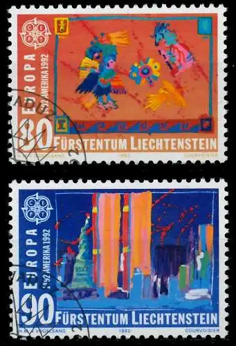 LIECHTENSTEIN 1992 Nr 1033-1034 gestempelt 5D919A