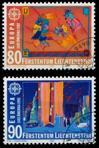 LIECHTENSTEIN 1992 Nr 1033-1034 gestempelt 5D919E