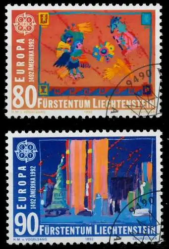 LIECHTENSTEIN 1992 Nr 1033-1034 gestempelt 5D91BE