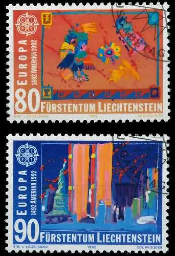 LIECHTENSTEIN 1992 Nr 1033-1034 gestempelt 5D91C6