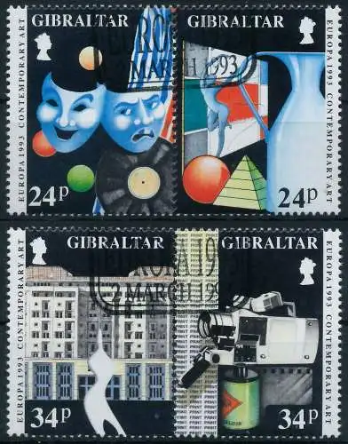 GIBRALTAR 1993 Nr 654-657 gestempelt WAAGR PAAR 5DB052