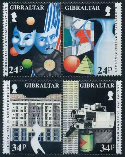 GIBRALTAR 1993 Nr 654-657 postfrisch WAAGR PAAR S20AA7E