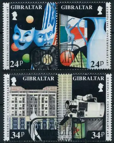 GIBRALTAR 1993 Nr 654-657 gestempelt WAAGR PAAR 5DB04E