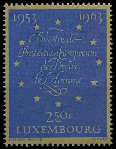 LUXEMBURG 1963 Nr 679 postfrisch S20E0FA