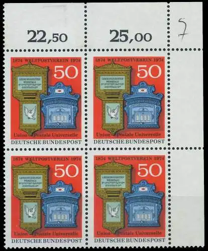 BRD BUND 1974 Nr 825 postfrisch VIERERBLOCK ECKE-ORE 5FAA3E