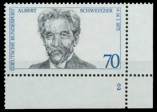 BRD BUND 1975 Nr 830 postfrisch FORMNUMMER 2 5FFFFA