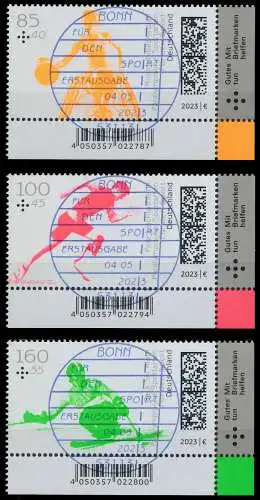 BRD BUND 2023 Nr 3762-3764 ESST zentrisch gestempelt ECKE-UR 61EC72