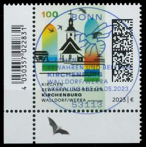 BRD BUND 2023 Nr 3767 ESST zentrisch gestempelt ECKE-ULI 61EC86