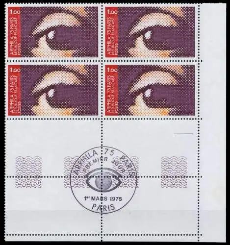 FRANKREICH 1975 Nr 1910Lu postfrisch VIERERBLOCK 61EDCE