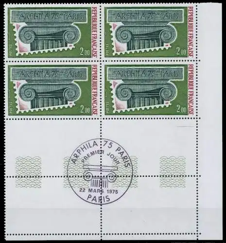 FRANKREICH 1975 Nr 1912Lu postfrisch VIERERBLOCK ECKE-U 61EDCA