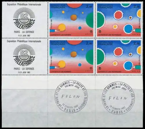 FRANKREICH 1982 Nr 2321+2322+ZF postfrisch VIERERBLOCK 61EDDE