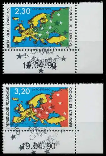 FRANKREICH DIENST EUROPARAT Nr 47-48 zentrisch gestempelt EC 61F2BA