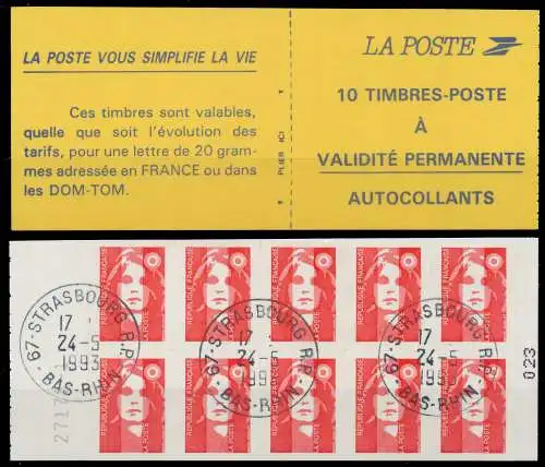 FRANKREICH MARKENHEFTCHEN Nr MH 2946BaI gestempelt 61F33A