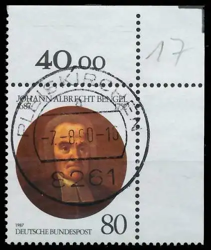 BRD BUND 1987 Nr 1324 zentrisch gestempelt ECKE-ORE 579C0E