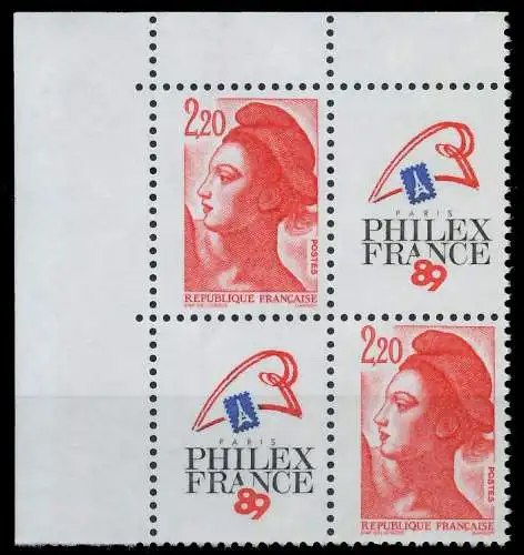 FRANKREICH 1985 Nr 2510AIZf-VB1 postfrisch VIERERBLOCK 625332