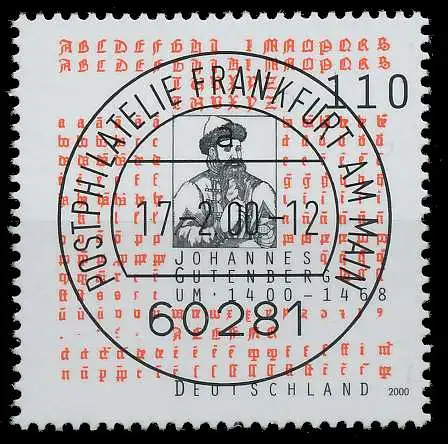 BRD BUND 2000 Nr 2098 zentrisch gestempelt 63B262
