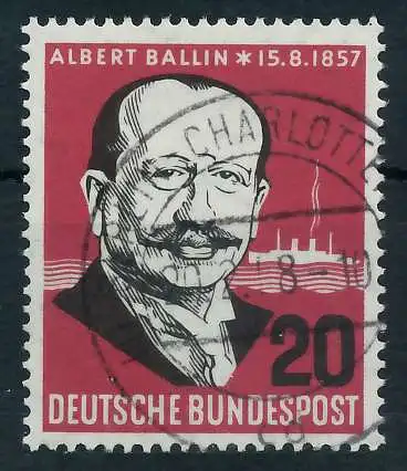 BRD BUND 1957 Nr 266 zentrisch gestempelt 64267A