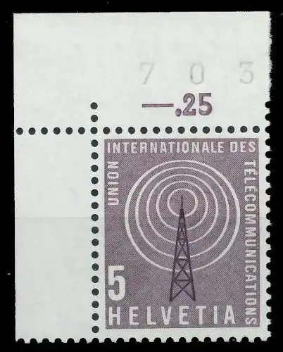 SCHWEIZ ÄMTER UIT Nr 1 postfrisch ECKE-OLI 6579EA