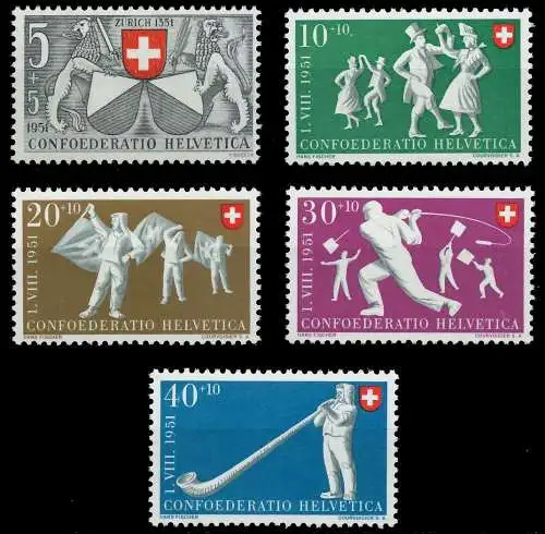 SCHWEIZ PRO PATRIA Nr 555-559 ungebraucht 657A96