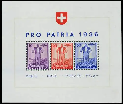 SCHWEIZ BLOCK KLEINBOGEN 1908-1944 Block 2 postfrisch 679356