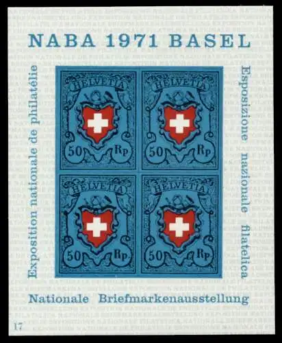 SCHWEIZ BLOCK KLEINBOGEN 1970-1979 Block 21-17 S2D4376