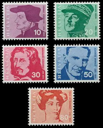SCHWEIZ 1969 Nr 906-910 postfrisch S2D43CE