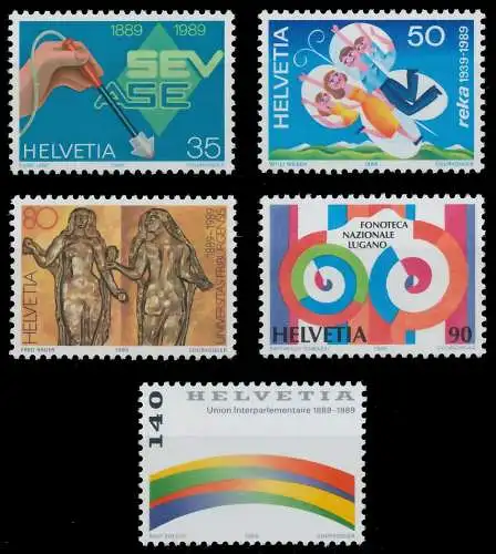 SCHWEIZ 1989 Nr 1397-1401 postfrisch S2D9FE6